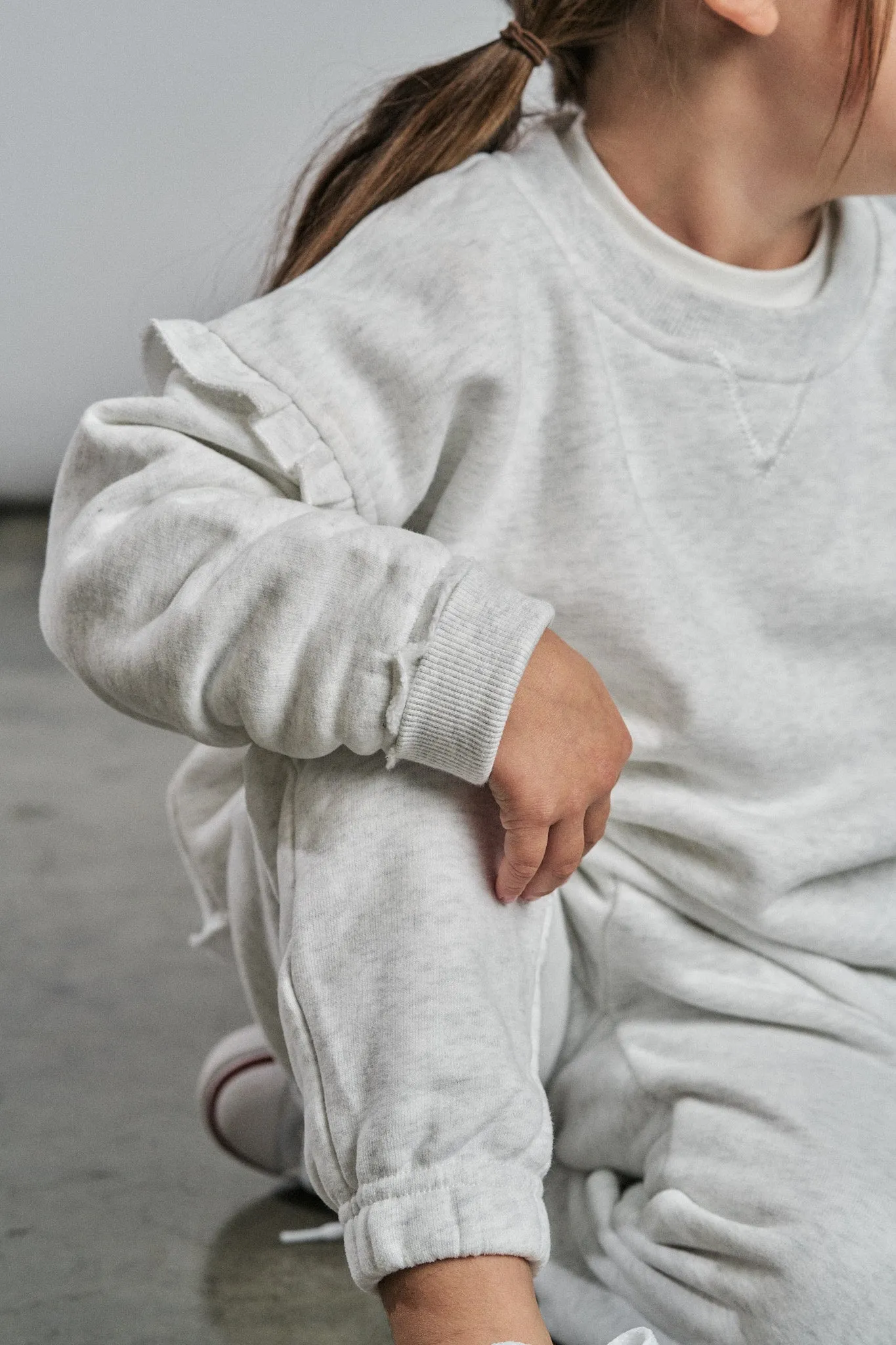 Ruffle Crewneck - Grey