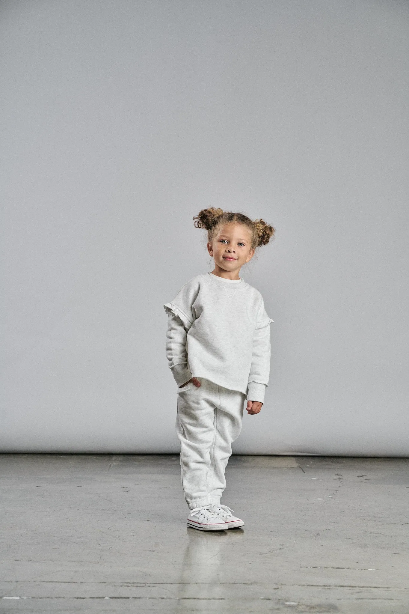 Ruffle Crewneck - Grey
