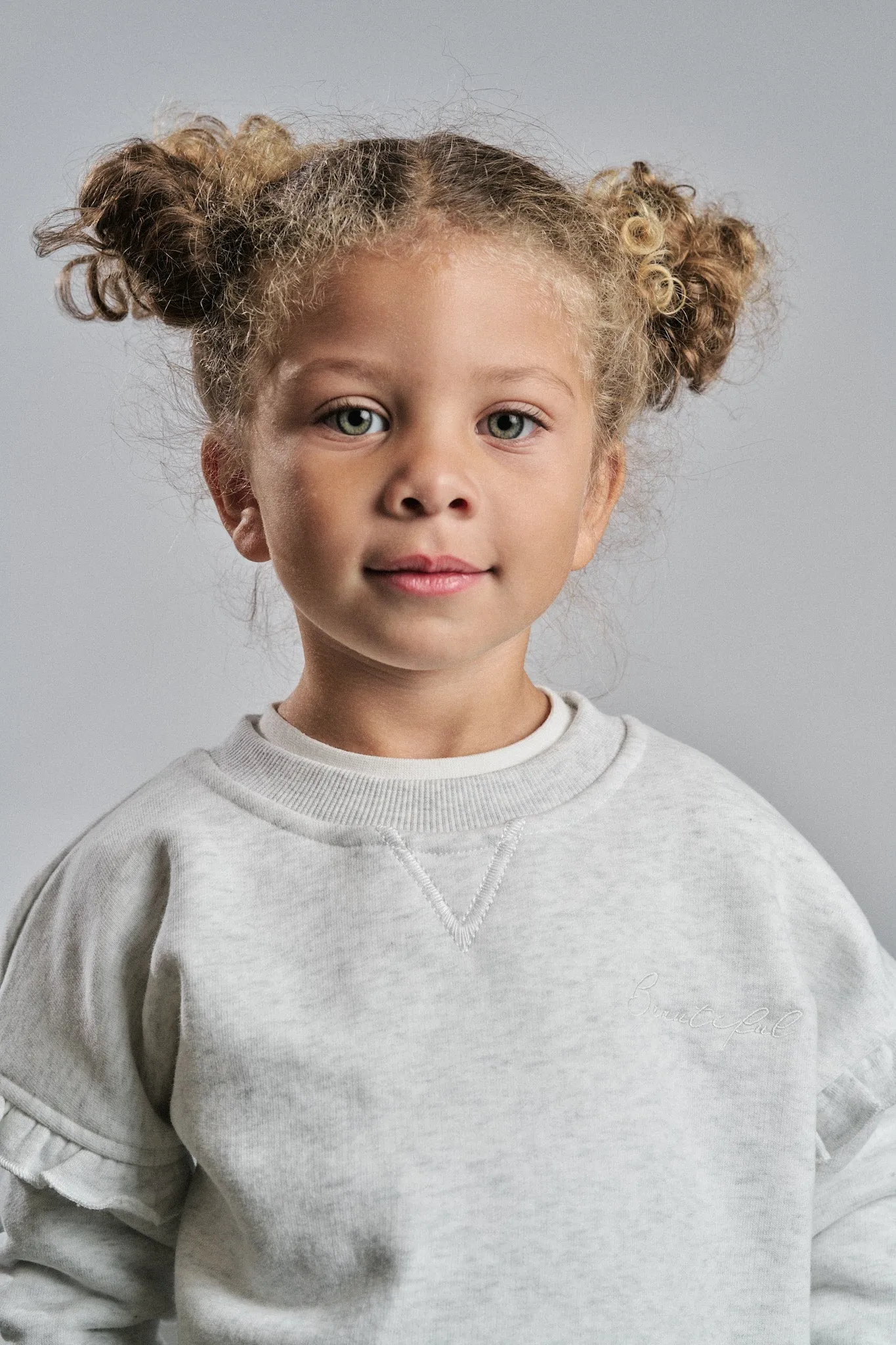 Ruffle Crewneck - Grey