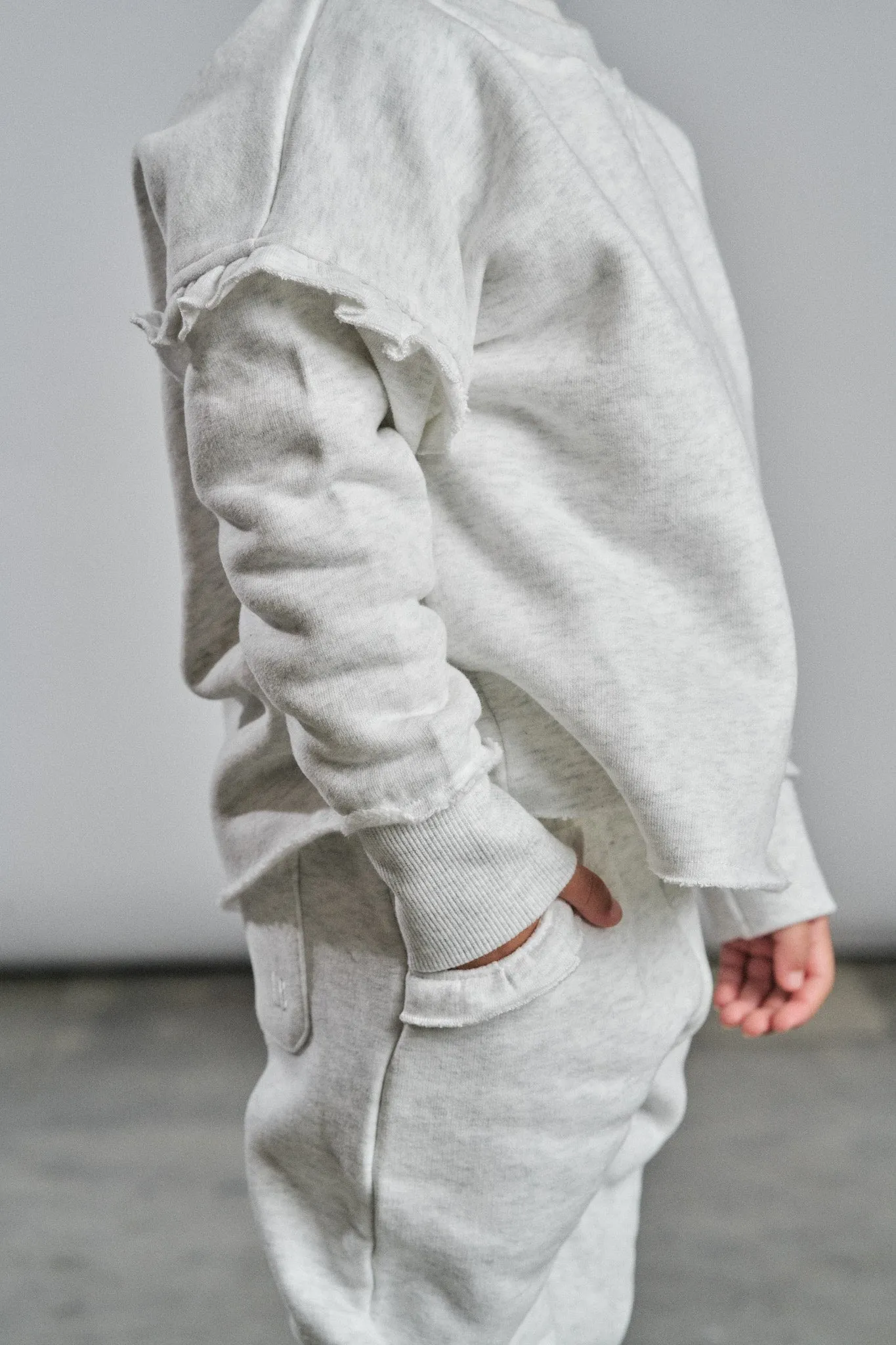 Ruffle Crewneck - Grey