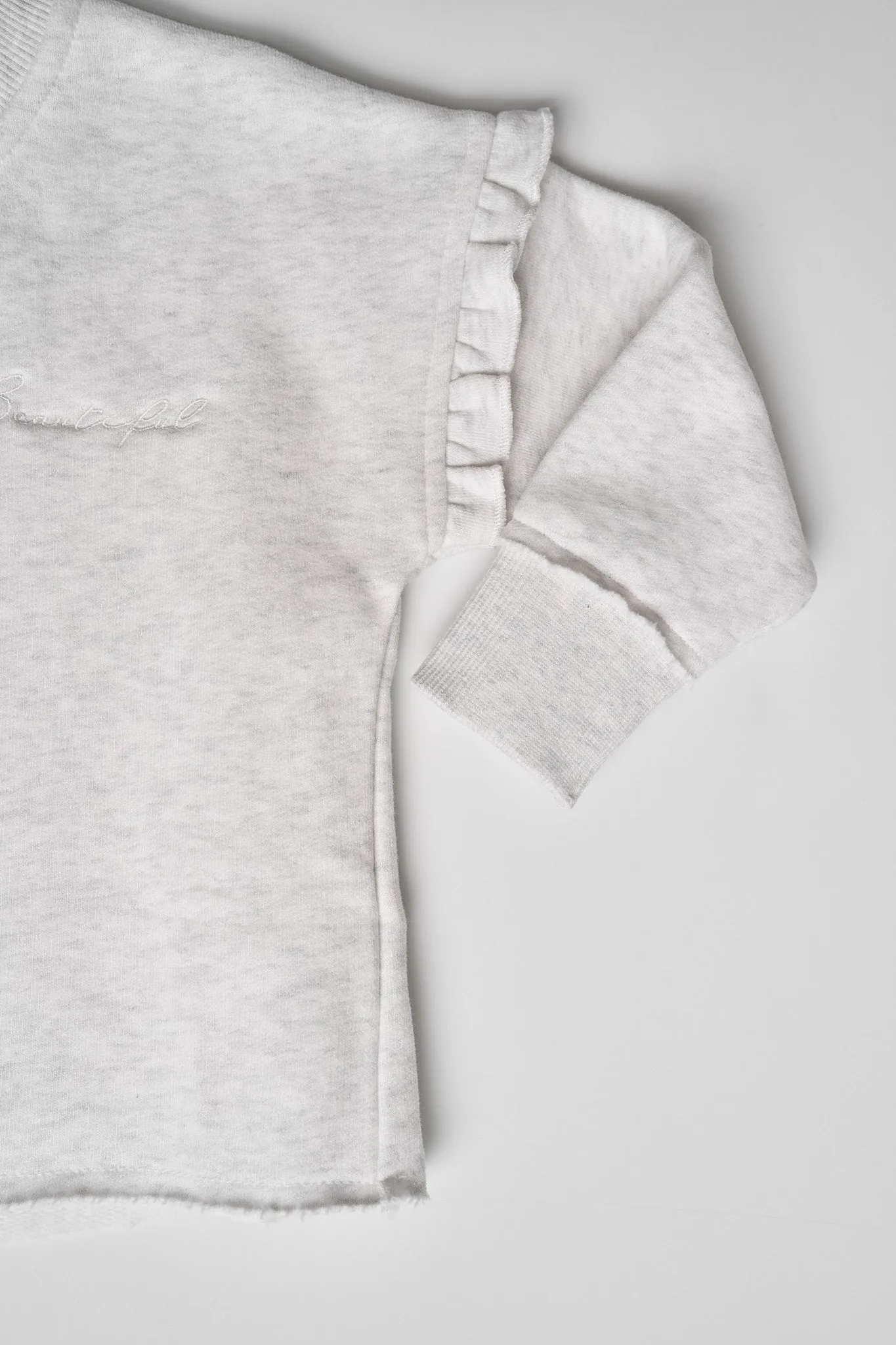 Ruffle Crewneck - Grey