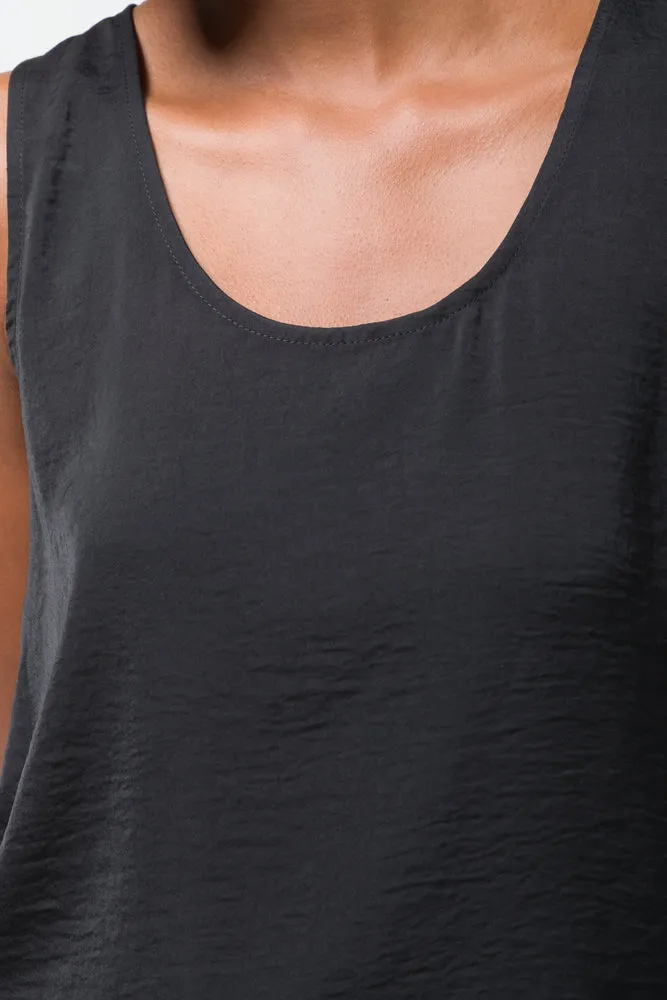 Satin Vest Black
