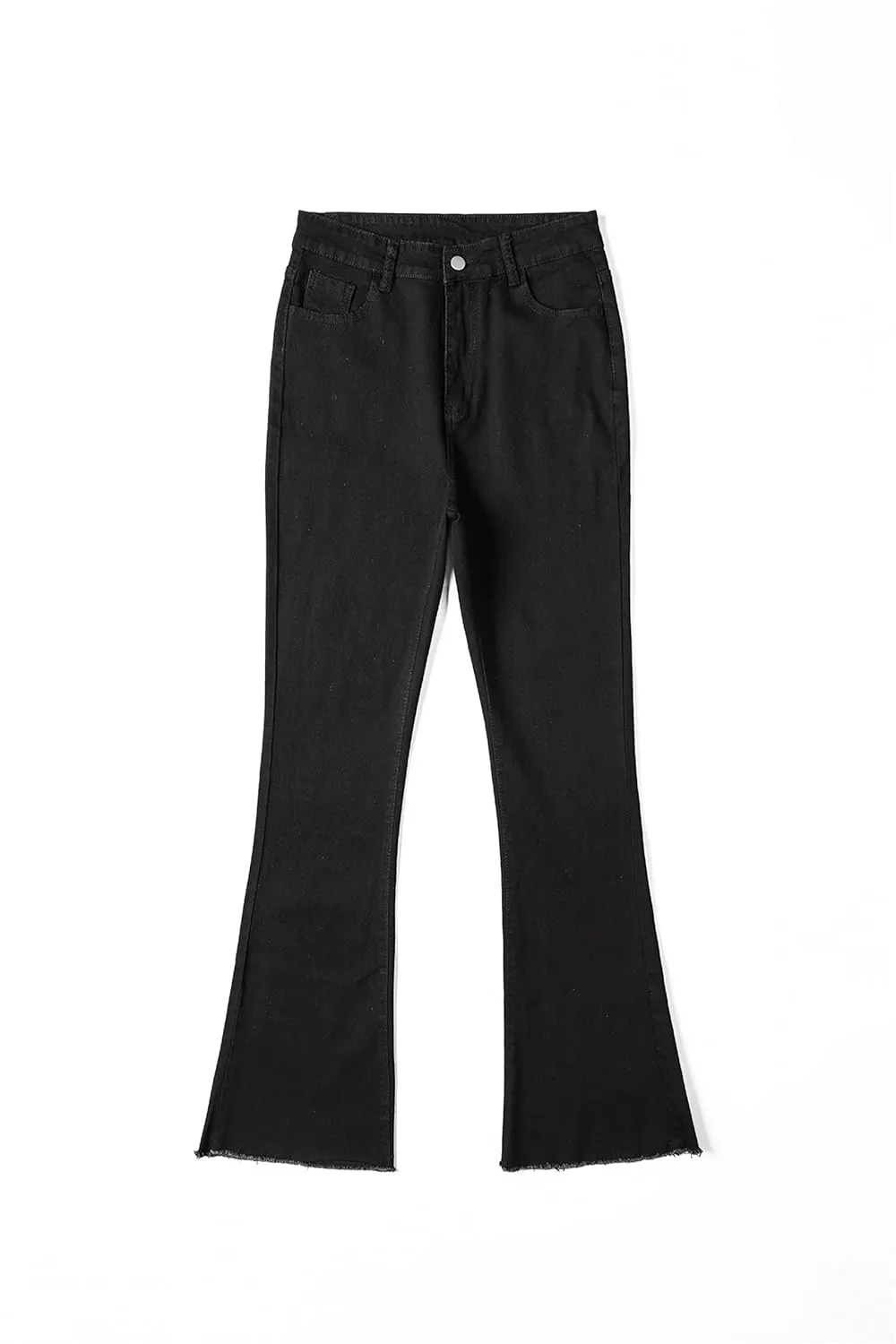 Skinny Bell Bottom Jeans for Women High Waisted Flare Jeans with Classic Wide Leg Denim Pants (Large,Black)
