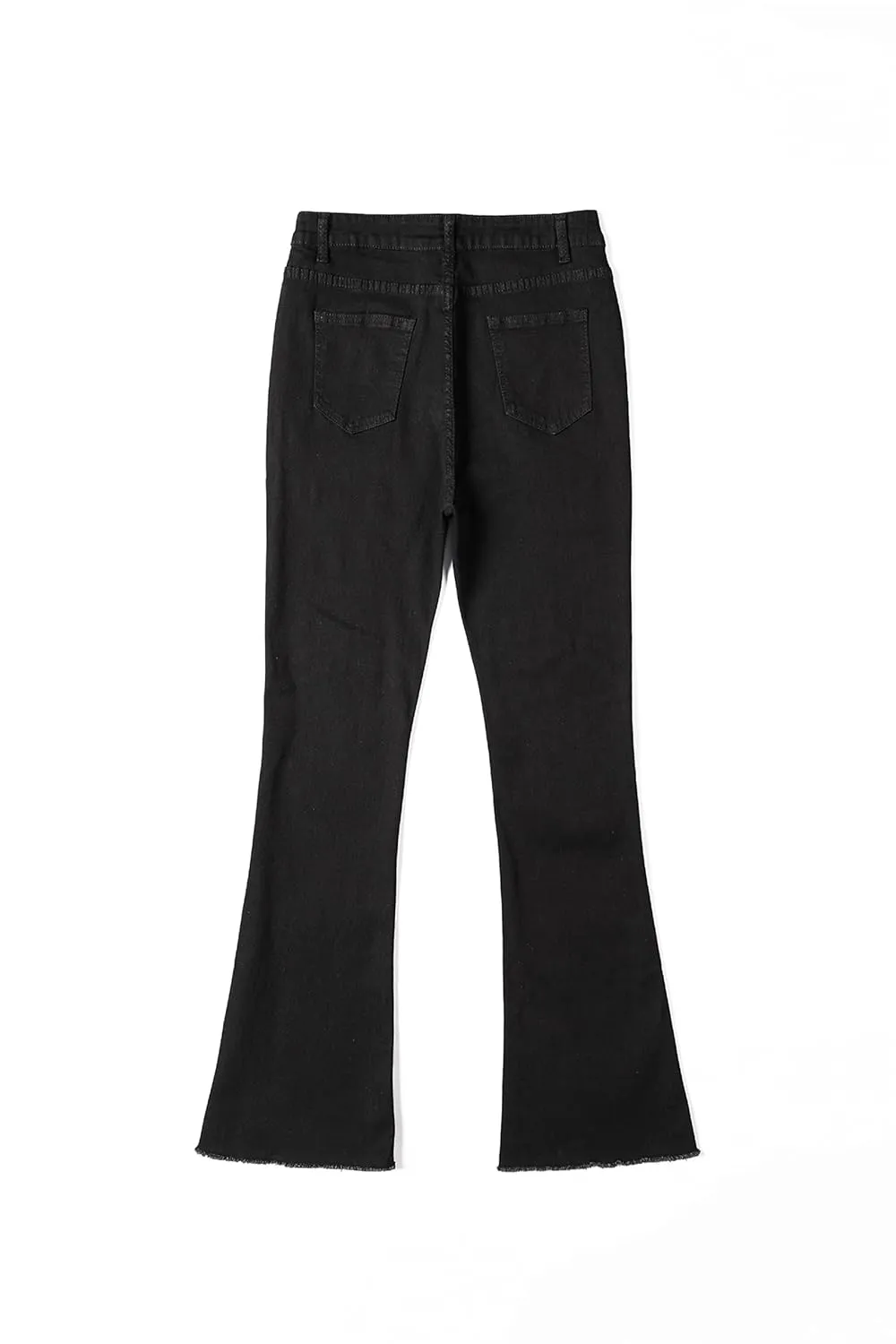 Skinny Bell Bottom Jeans for Women High Waisted Flare Jeans with Classic Wide Leg Denim Pants (Large,Black)