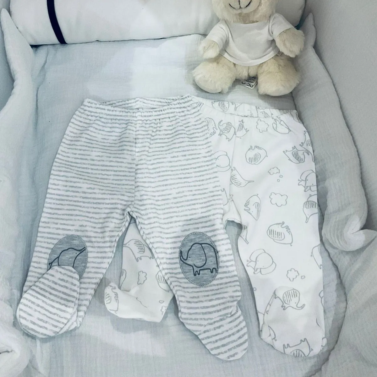 Soft Elephant Baby Trouser Set