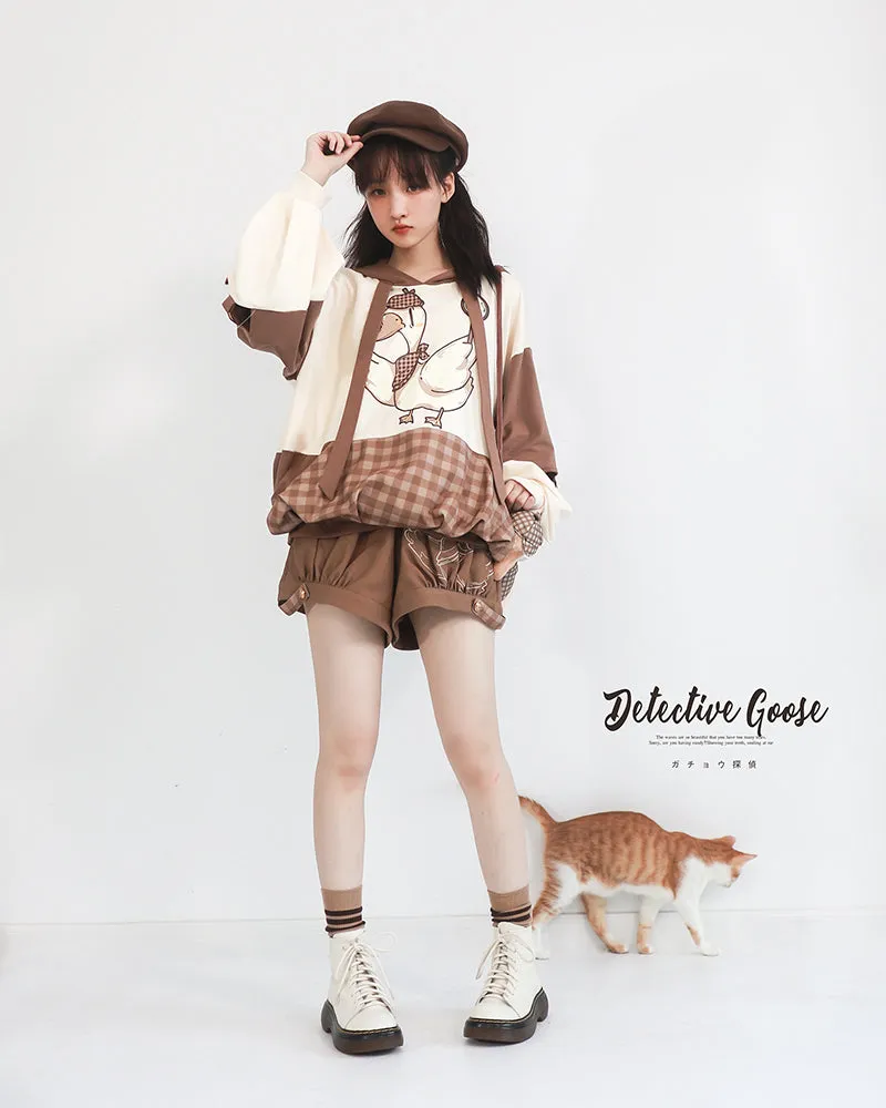 Steamed stuffed pig~Famous Detective Goose~Retro Lolita Hoodie
