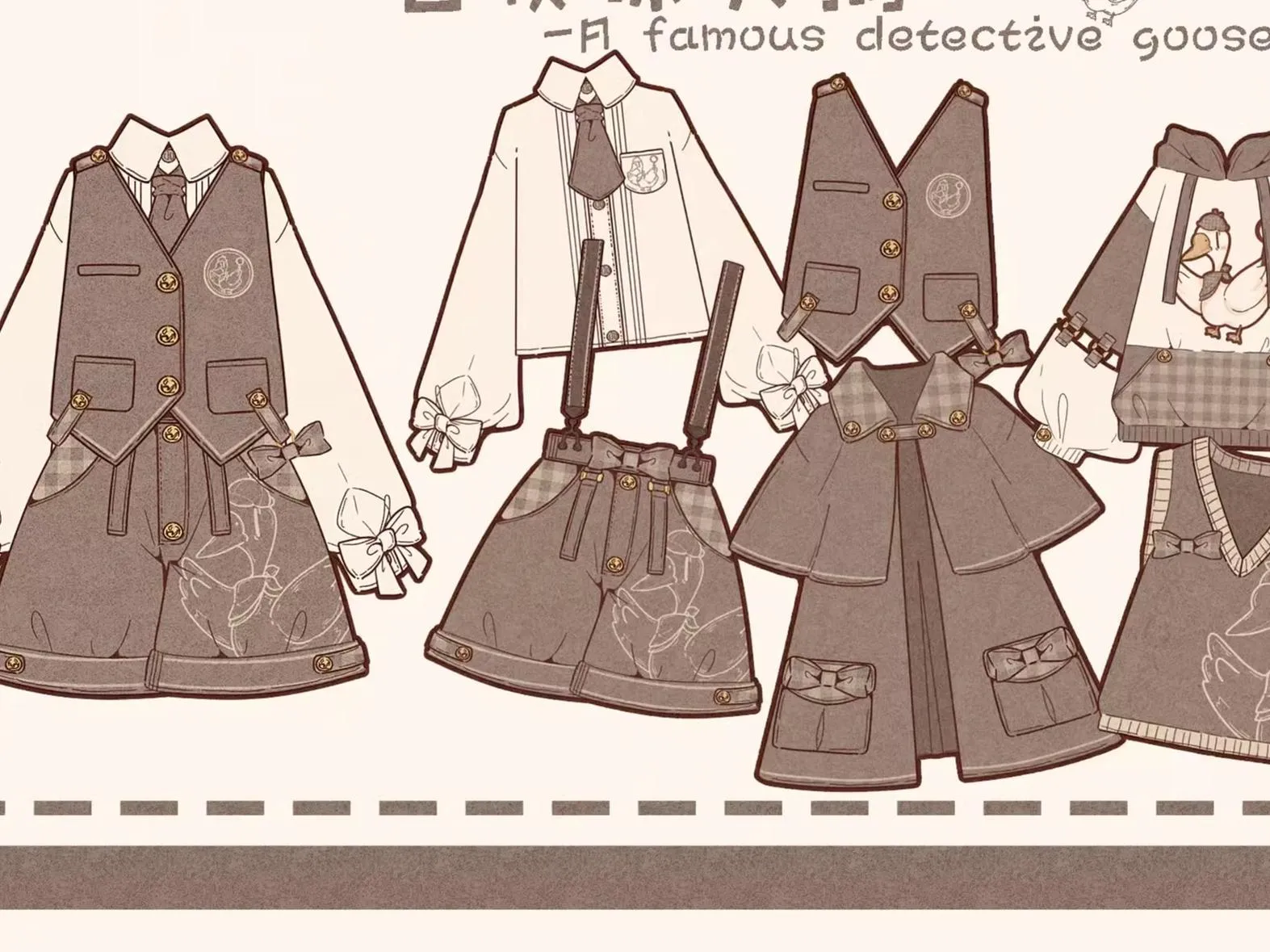 Steamed stuffed pig~Famous Detective Goose~Retro Lolita Hoodie