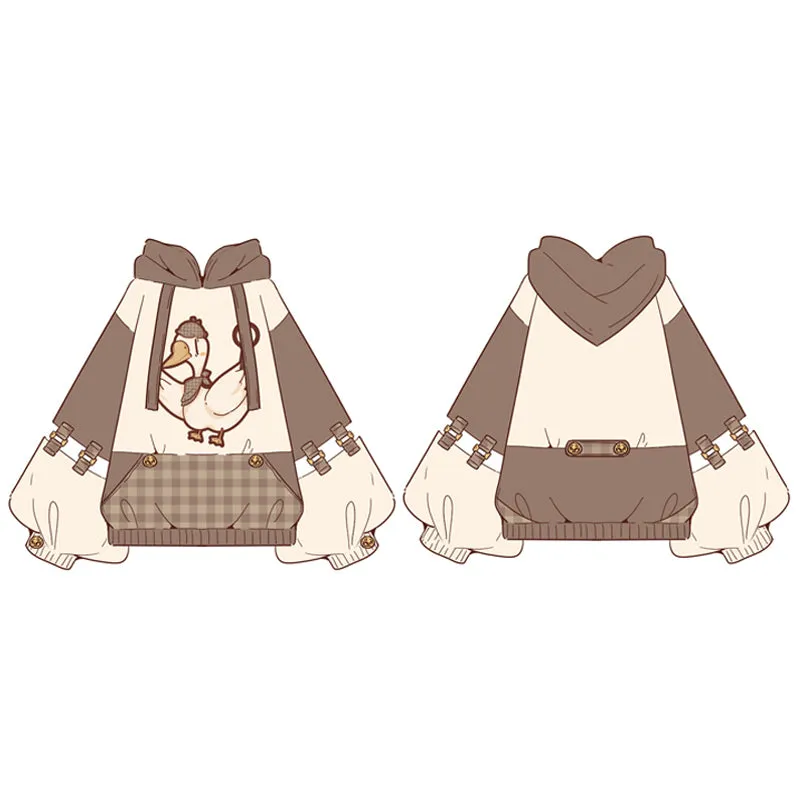 Steamed stuffed pig~Famous Detective Goose~Retro Lolita Hoodie
