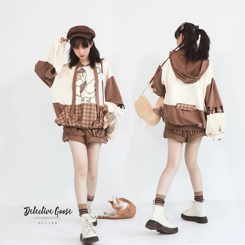 Steamed stuffed pig~Famous Detective Goose~Retro Lolita Hoodie