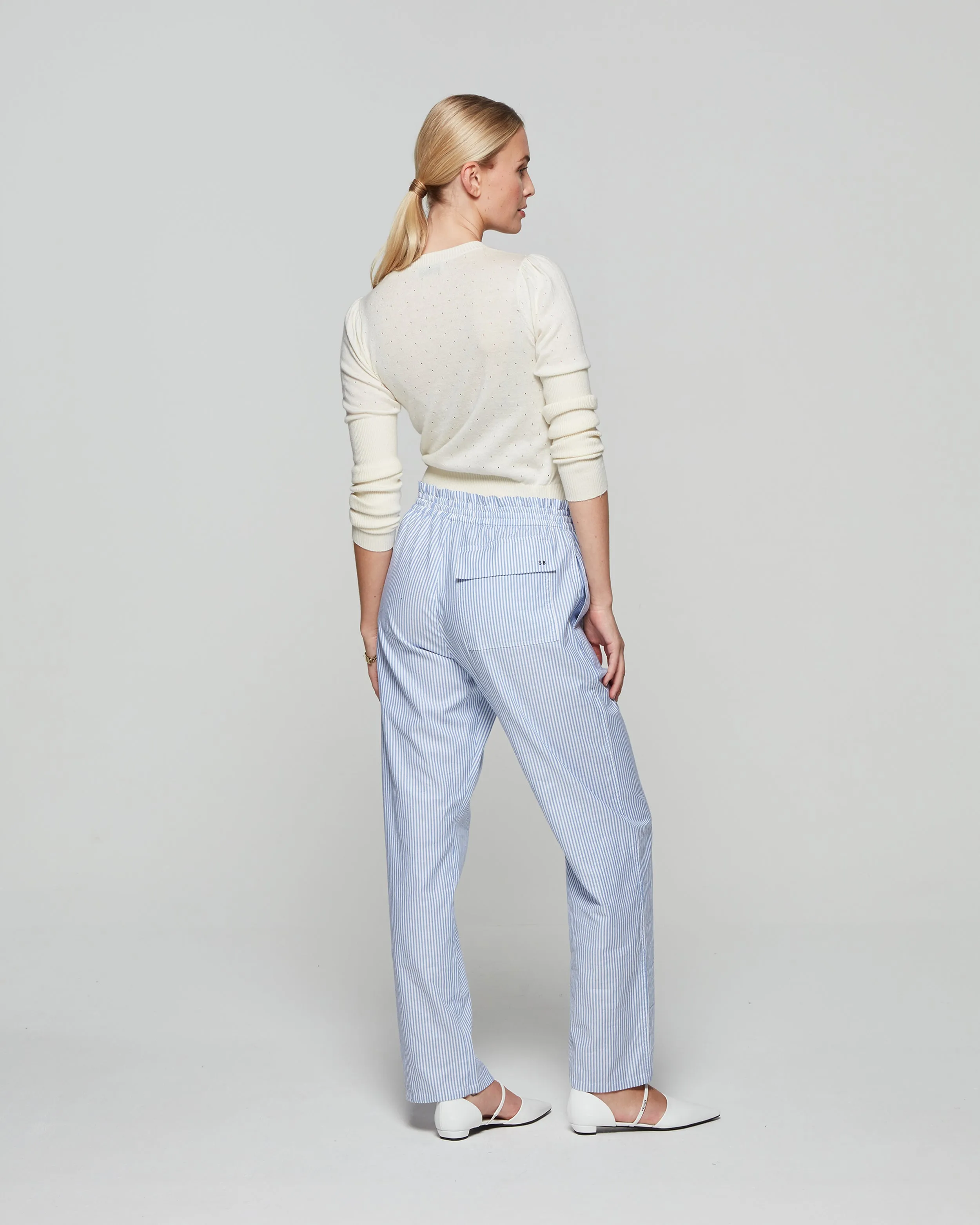 Striped Summer Jogger - Blue/White
