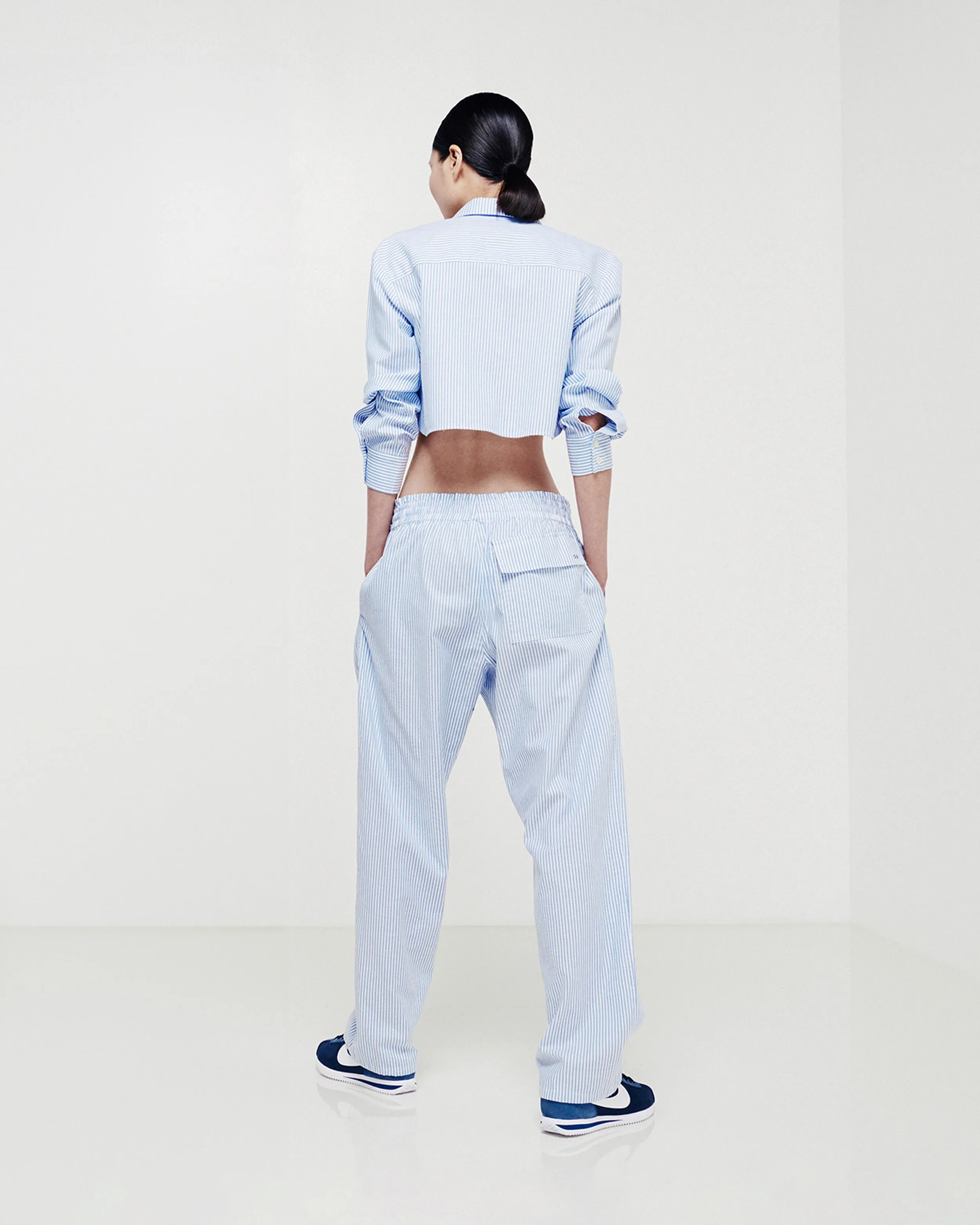 Striped Summer Jogger - Blue/White