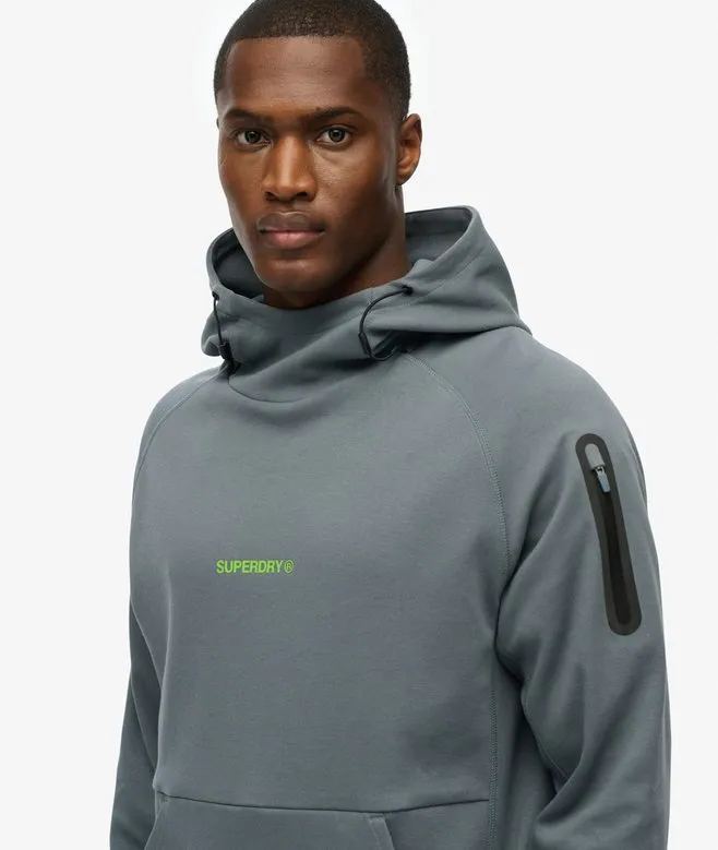 Superdry Tech Logo Loose Hoodie - Stormy Weather Blue
