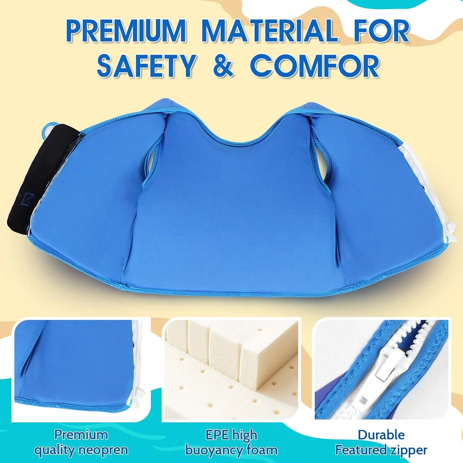 Swim Vest for Toddlers, Kids Swim Vest for Boys Girls with Adjustable Safety Straps, Modern Design Toddler Floaties S-L Age 2-7