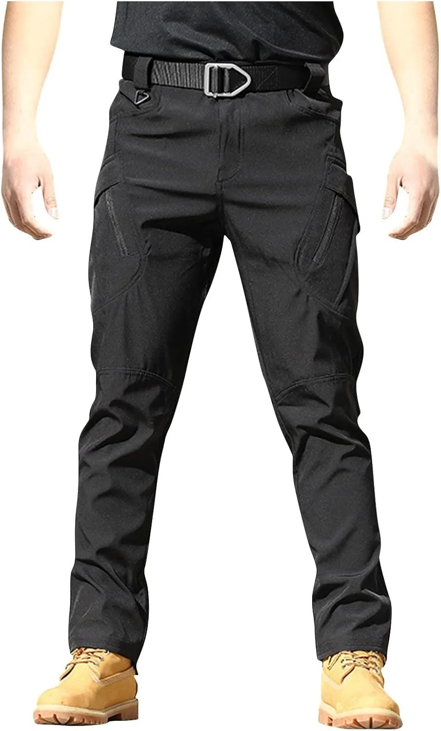 Tactical Pants for Men Military Stretchy Cargo Pants with Pockets Relaxed Fit Water Proof Elastic Waist Work Pants