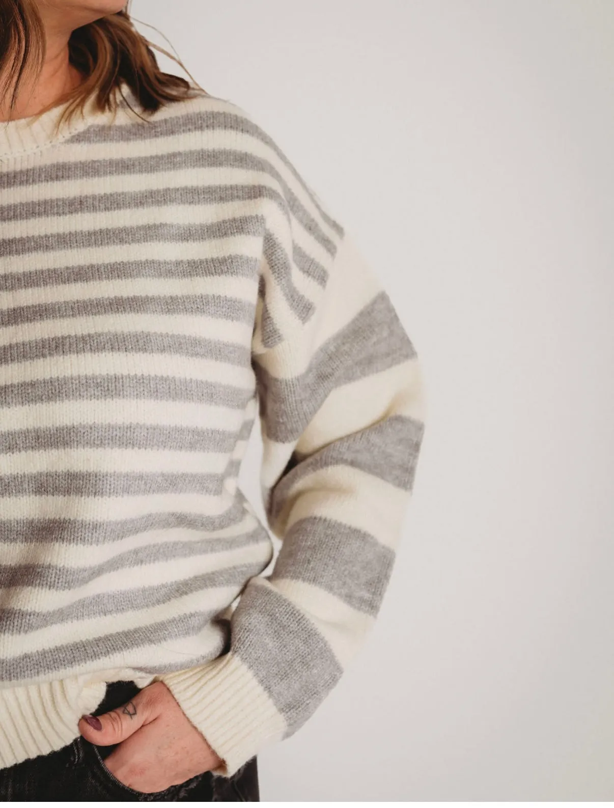 The Chelsea Striped Drop Shoulder Sweater
