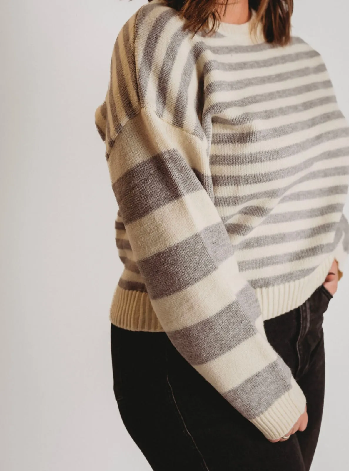 The Chelsea Striped Drop Shoulder Sweater