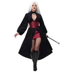 Vampire Corset Coat Costume for Adults, Black Coat
