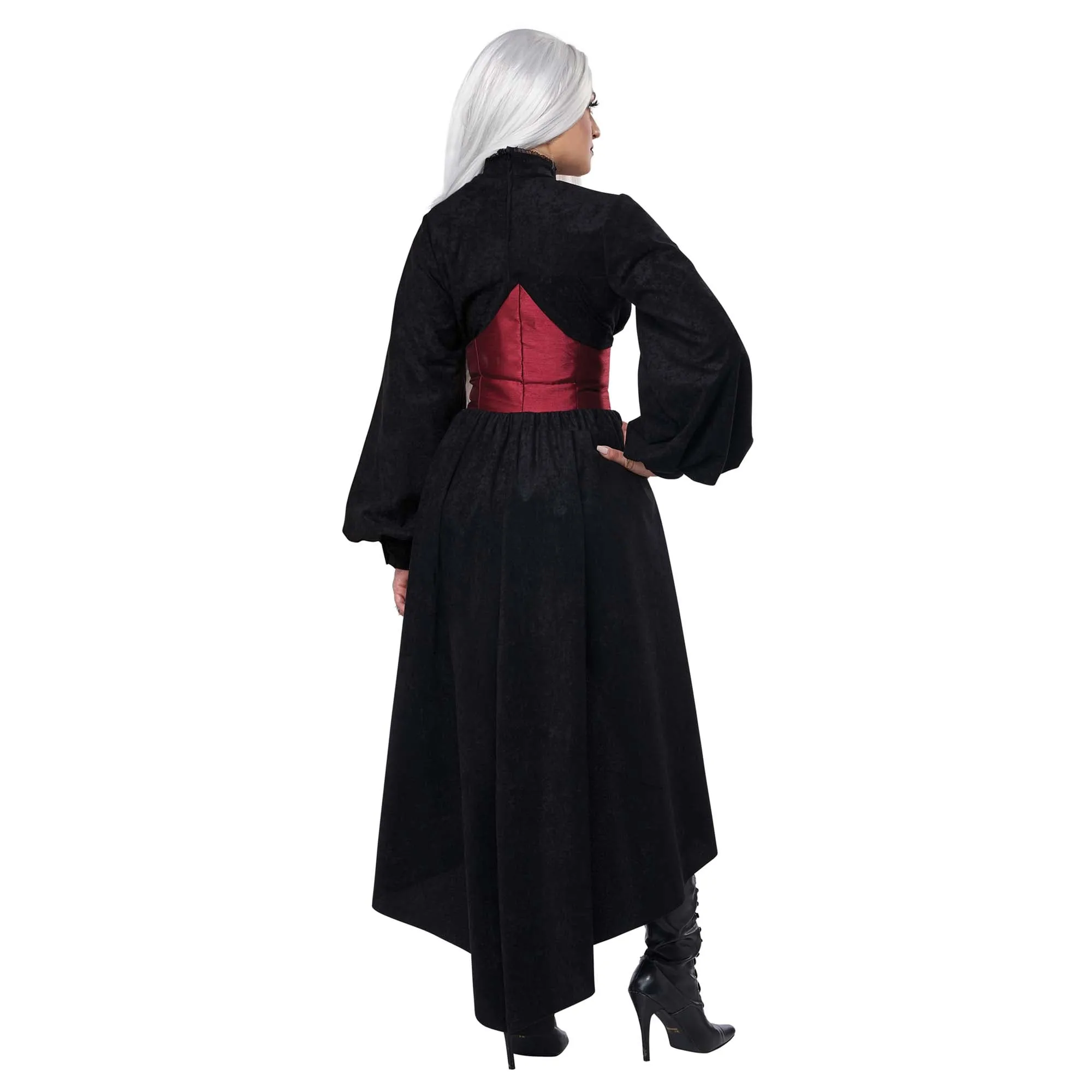 Vampire Corset Coat Costume for Adults, Black Coat