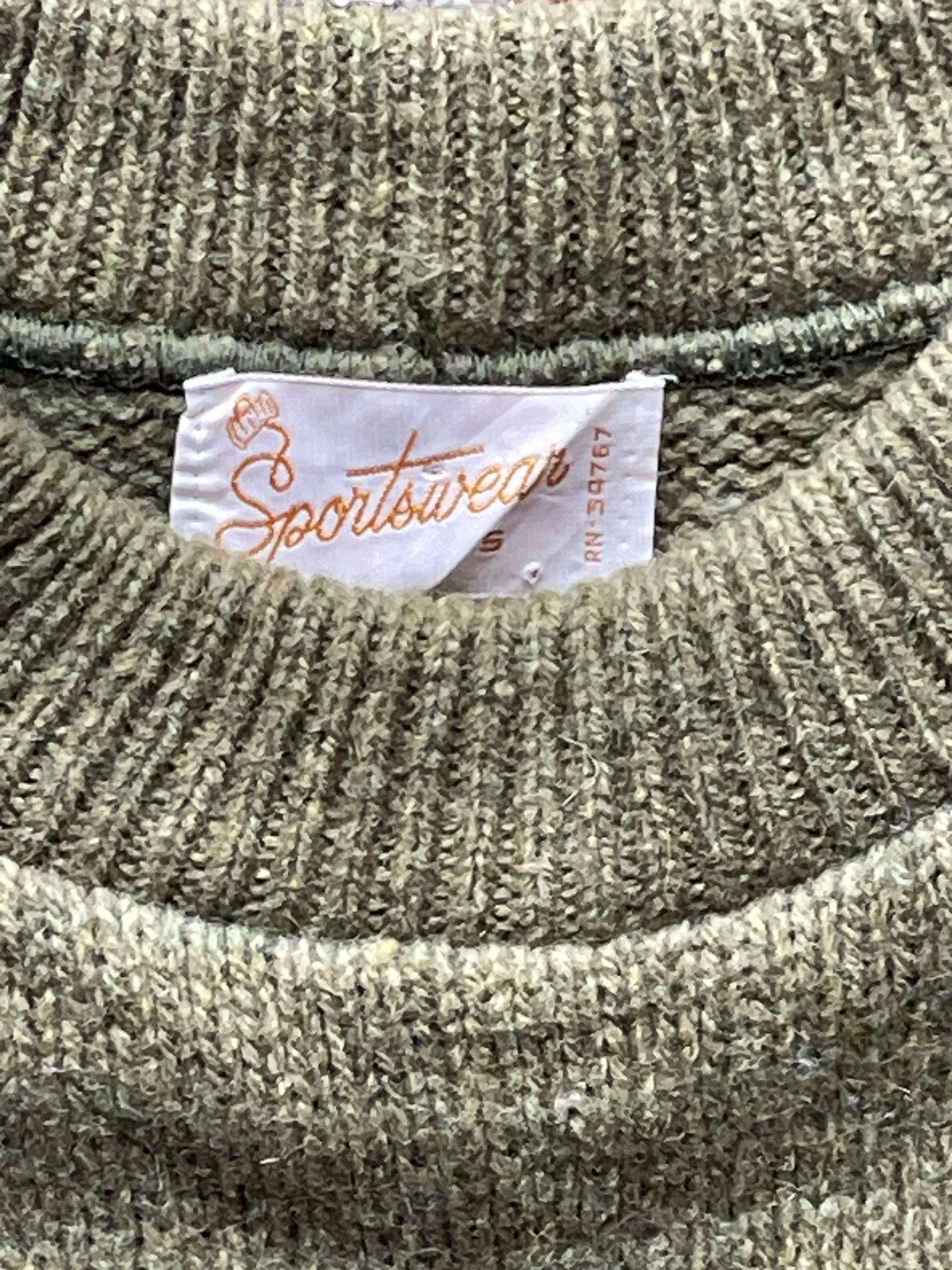 Vintage 1960s Green Wool Sweater Vest SZ L | Barn Owl Sweaters | Seattle Vintage