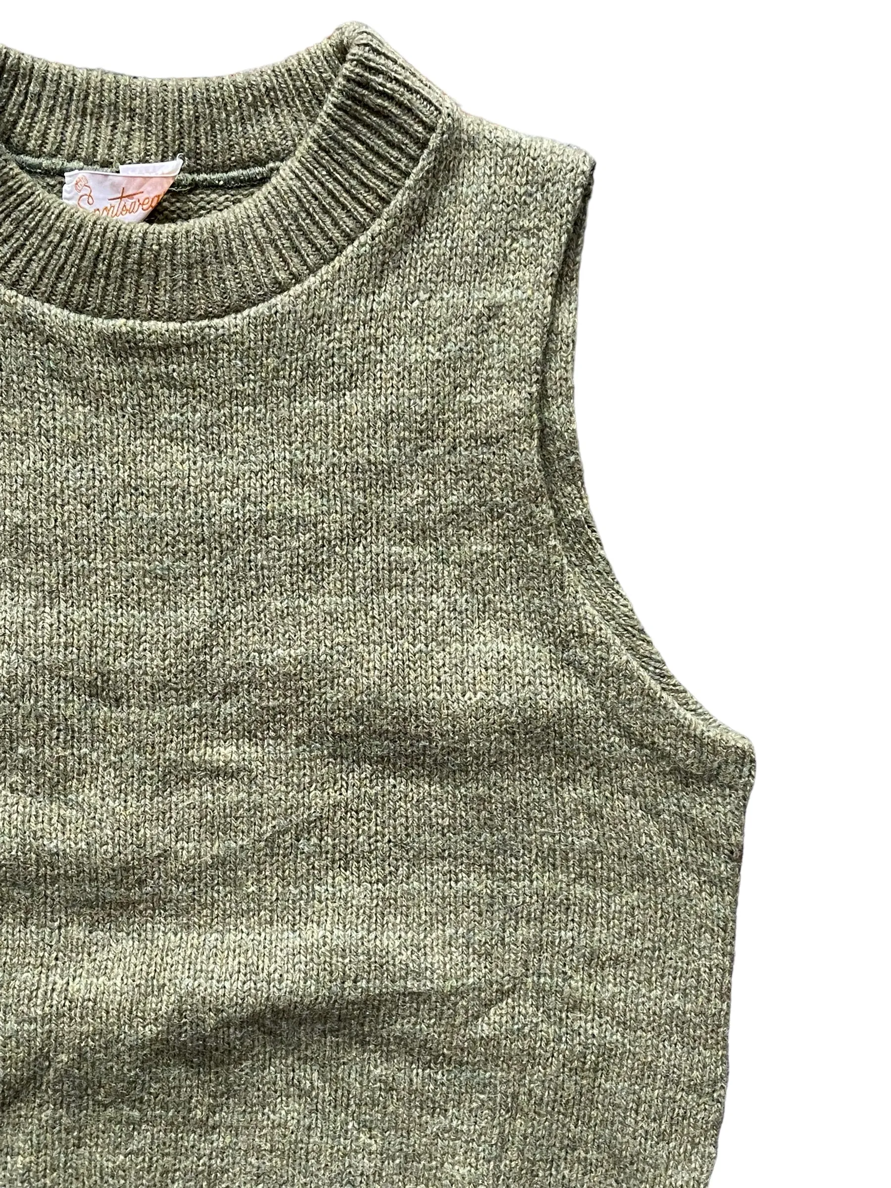 Vintage 1960s Green Wool Sweater Vest SZ L | Barn Owl Sweaters | Seattle Vintage
