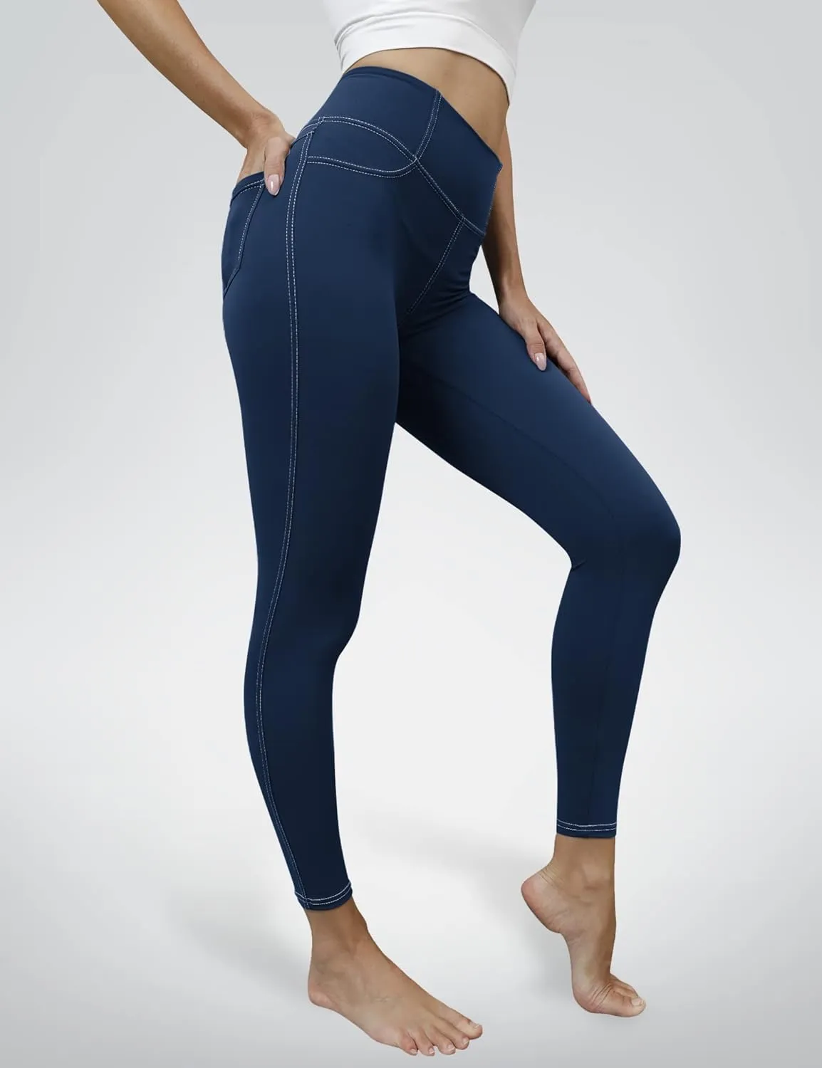 VOOVEEYA Jeggings for Women High Waist, Leggings with Pockets Tummy Control Plus Size Stretchy Jeans Leggings