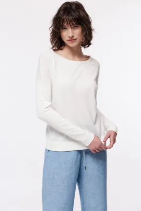 White Boat Neck Pull Lanius