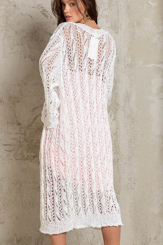 White Long Cardigan