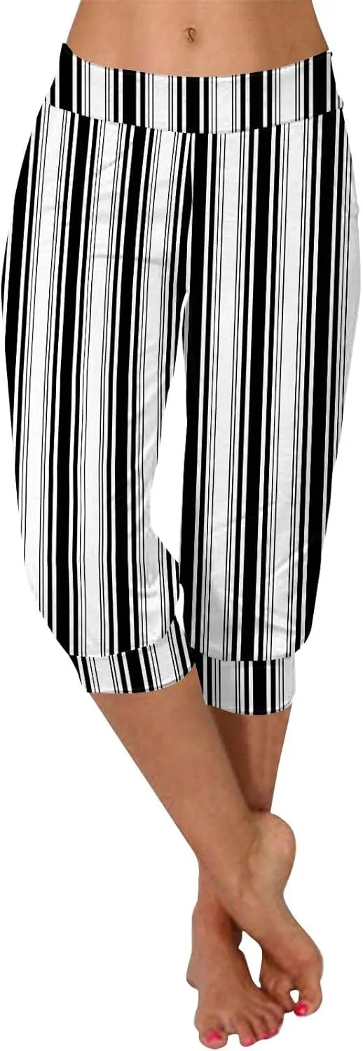 Women's Capri Pants High Waisted Yoga Capris Stretch Lightweight Cozy Cropped Sweatpants Soft Lounge Pajams Leggings