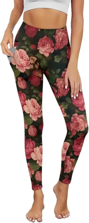 Women's Leggings with Pockets Tummy Control High Waist Yoga Leggings Soft Stretchy Workout Yoga Pants