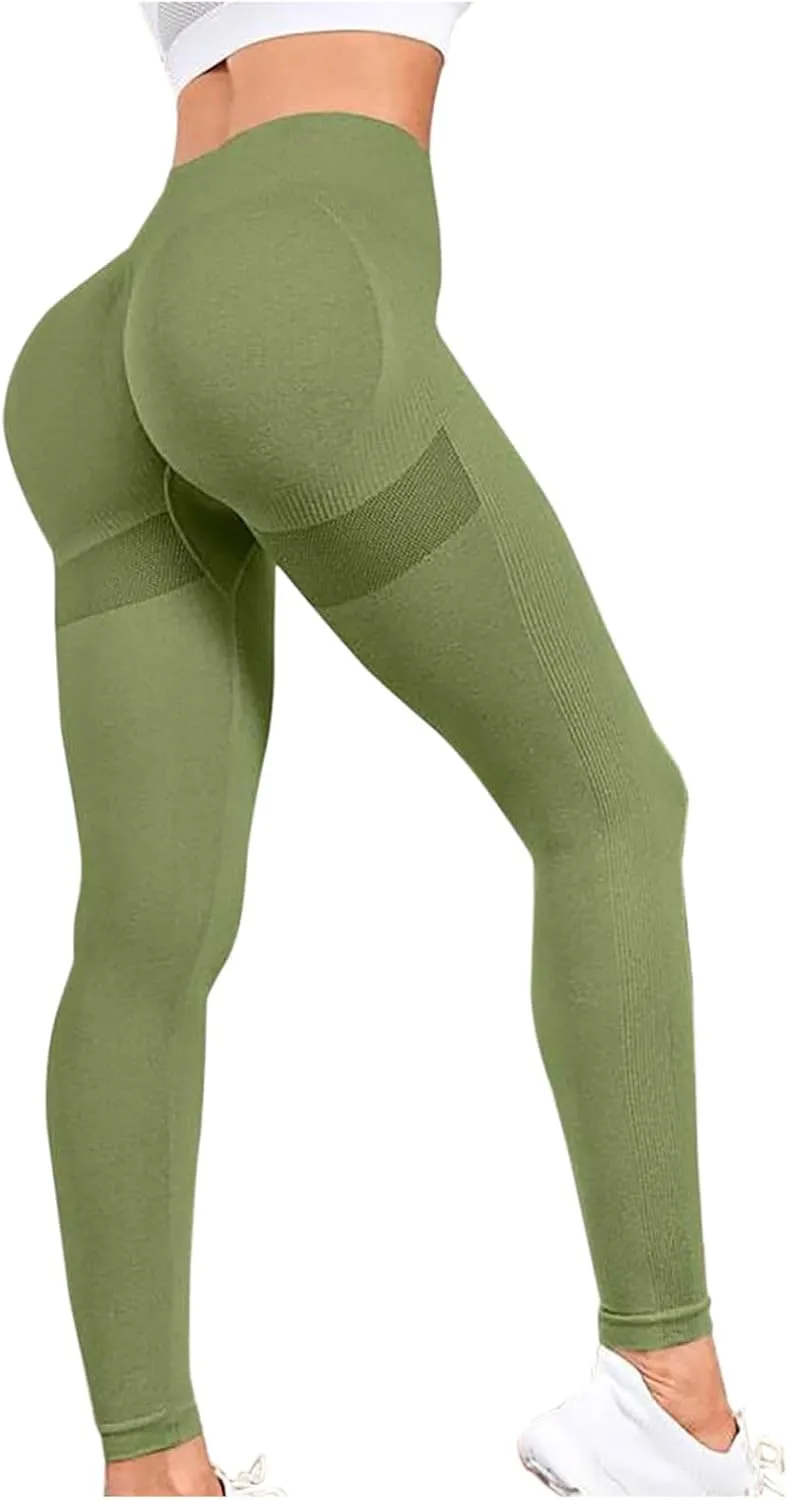 Womens Workout Leggings with High Waist Tummy Control Soft Flare Leggings Compression Athletic Workout Gym Yoga Pants