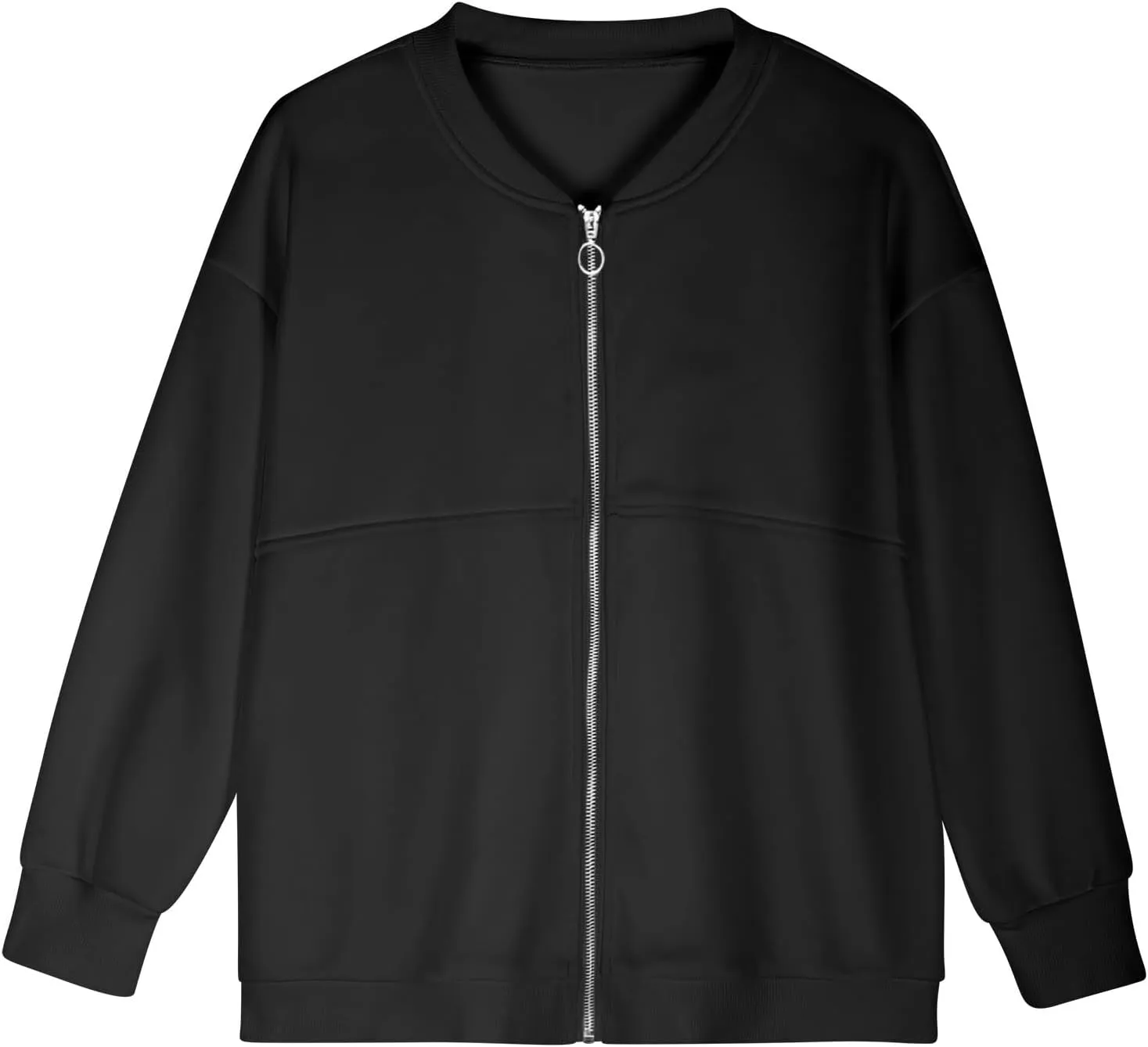 Workout Hoodies for Women Zip Up Fleece Lined Pullover Crew Neck Long Sleeve Sweatshirt Classic Casual Pullover