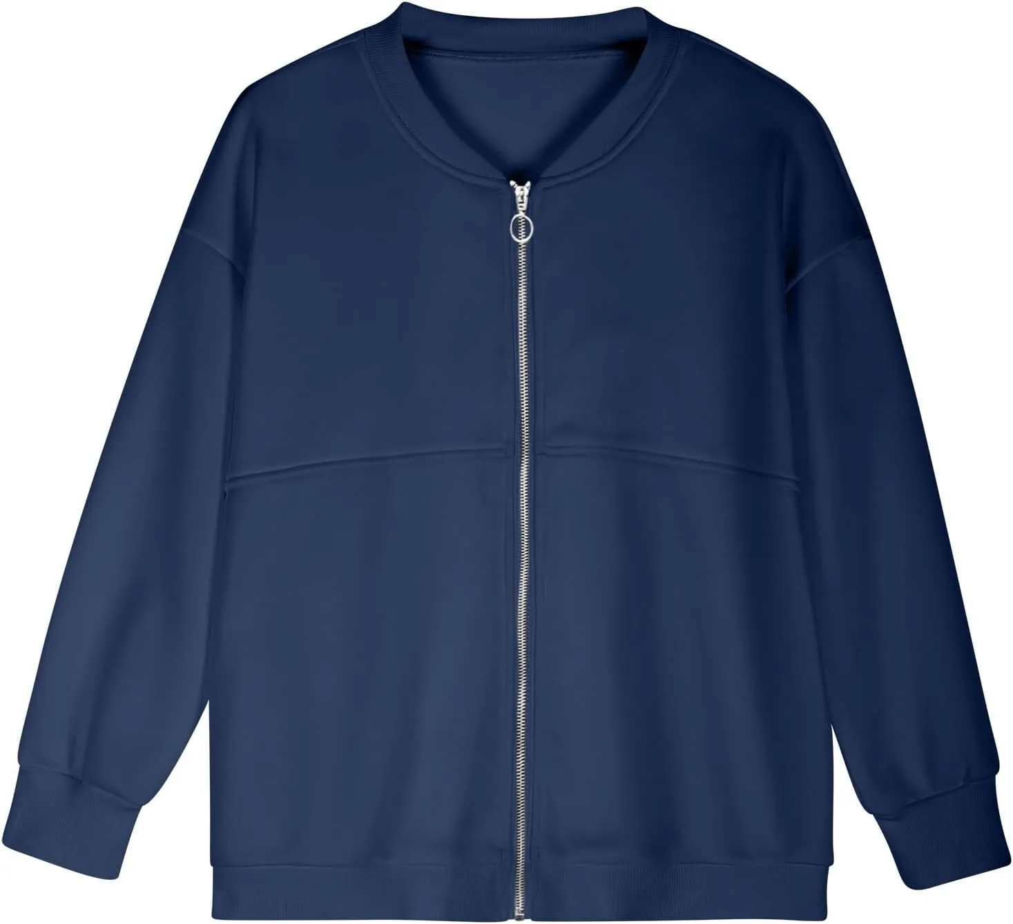 Workout Hoodies for Women Zip Up Fleece Lined Pullover Crew Neck Long Sleeve Sweatshirt Classic Casual Pullover